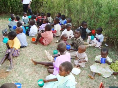 Porridge is prepared each clinic day for the children. We have had cases of children collapsing due to hunger made worst by the walking to the clinic.